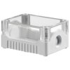 Evatron DE02S-A-TG-0 IP67 ABS Enclosure 2xM20 Grey Base Clear Top 106x80x53mm