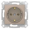 SEDNA Gniazdo pojedyncze z uziemieniem schuko satynowe SDN3000568 SCHNEIDER ELECTRIC