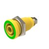 Złącze bananowe Żeńskie Gwint M4 Żółty, Zielony Schutzinger rozmiar 4 mm 1 kV dc, 1.5 kV dc, 600V dc 32A Nikiel