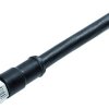 Sensor actuator cable, M12-cable socket, straight to open end, 2 pole + PE, 5 m, PUR, black, 12 A, 77 0690 0000 50703-0500