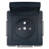 ASFORA Gniazdo pojedyncze z uziemieniem z przesłonami z klapką IP44 antracyt EPH2800671 SCHNEIDER ELECTRIC