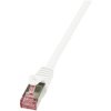 LogiLink CQ2021S RJ45 Patch Cable CAT 6 S/FTP 0.5m White LSZH Flame-retardant