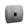 AKORD Gniazdo telefoniczne RJ11 aluminiowy metalik z łapkami AT1e/26 KONTAKT SIMON