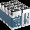 1525-0004 Alkaline battery, 9-V block, pack of 8
