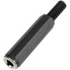 TruComponents 202589 6.35 mm audio jack Socket, straight,Pins:2 Mono Black