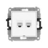 MINI Gniazdo komputerowe podwójne 2xRJ45 kat.6 8-stykowy bez p.opis. biały MGKBO-4 KARLIK