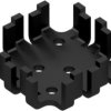 Finger shaped heatsink, (L x W x H) 45 x 45 x 12.7 mm, 8 K/W, black anodized, 10034941