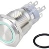 TRU COMPONENTS TC-10090968 Przycisk wandaloodporny LAS1-AGQ-22E/B/24V/S, 20 mm, 250 V/AC, 3 A, 1 szt.