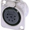 XLR panel socket, 7 pole, silver-plated, 1 mm², AWG 18, metal, NC7FD-L-1