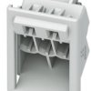 Pin header, 3 pole, pitch 5 mm, angled, light gray, 2203900