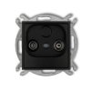 Icon Mechanizm Gniazda Abonenckiego Rtv Przelotowego 9Db Czarny Mat 12Ig9p