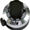 Analogue adjustment knob, 6.35 mm, 15, silver/black, H-516-6A