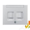 BERKER K.5 Płytka czołowa 2 podwójna z zasuwami i polem opisowym aluminium 11827003 HAGER