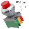 Przycisk chwilowy, podświetlenie czerwone 1NO, 1NC