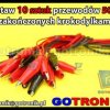 Zestaw 10 sztuk przewodów krokodyl-krokodyl 50cm