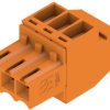 Socket header, 3 pole, pitch 3.5 mm, angled, orange, 1638560000