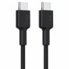 Kabel USB-C Wtyk-Wtyk 0,9m 18W AUKEY, Czarny, oplot