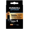 Duracell Optimum MX2400 AAA Alkaline Batteries 1.5V - Pack of 4