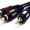 KABEL AUX JACK 3.5 STEREO - 2 RCA GOLD ŁEZKA JKR50 7,5M