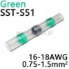 Koszulka termokurczliwa z cyną 0,75-1,5mm2 zielona