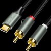 CUA0140 USB audio cable, Type-C to 2x RCA, stereo, 1 m