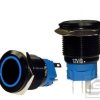 Przycisk LB19BL/B-12V;RING;2A/250V; podświetlenie niebieskie;chwilowy