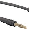Measuring lead with (2 mm plug, spring-loaded, straight) to (2 mm plug, spring-loaded, straight), 600 mm, black, PVC, 0.5 mm², 2
