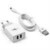 Ładowarka sieciowa do telefonu 230V/5V 2,4A 2 x USB gniazdo + kabel USB typ C NTC242U+CC eXtreme