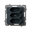SONATA Gniazdo potrójne EURO z przesłonami torów prądowych szary grafit GP-3RP/m/73