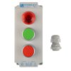 Kaseta sterownicza 3-otworowa z przyciskami zielony/czerwony + lampka sygnalizacyjna IP65 ST22K3\05-1