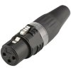 Hicon HI-X3CF-HD XLR Connector Straight Black/Silver 3 Pins 1 Piece Strong Grip
