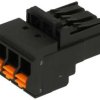 Łączówka; rozłączna; 0150-2003; 3 tory; R=5,08mm; 27,9mm; 16A; 300V; na przewód; proste; otwór okrągły; wtykany; czarny; Dinkle;