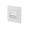 Metz Connect 130B20D21002KE Network outlet Flush mount Pure white 2 ports