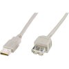 Digitus AK-300202-018-E USB cable USB 2.0 USB-A plug, USB-A socket 1.80 m Beige