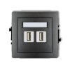 DECO Gniazdo podwójne 2xUSB-AA 3.0 grafitowy 11DGUSB-6