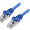 Patch cord S/FTP, Cat 6a, RJ45 wtyk z obu stron, linka, Cu, 1m PP6A-LSZHCU-B-1M