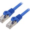 PP6A-LSZHCU-B-10M Patch cord S/FTP 6a drut Cu LSZH niebieski 10m 27AWG