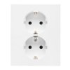 SIMON 55 Gniazdo podwójne z uziemieniem SCHUKO z przesłonami zaciski śrubowe biały mat TGSZ2PZFAR/111 KONTAKT SIMON