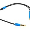 Adapter wtyk Jack 3,5mm 4p na 2 x gniazdo 3,5mm stereo, typ2