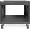 Cabinet rack, 8 U, mobile, (H x W x D) 420 x 507 x 460 mm, sheet steel, black, DN-48000