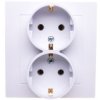 As Gniazdo Podwójne Z/U Schuko Białe Gp-2Gs/00
