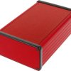 Aluminum enclosure, (L x W x H) 160 x 103 x 53 mm, red, IP54, 1455N1601RD