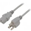 SN22-3/18/1GY Kabel: 3x18AWG, IEC C13 żeński,NEMA 5-15 (B) wtyk, 1m