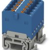Distribution block, push-in connection, 0.14-2.5 mm², 12 pole, 17.5 A, 6 kV, blue, 3002922