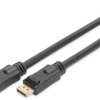 Connection cable, 10 m, black, DisplayPort 1.2 plug, straight to DisplayPort 1.2 plug, straight, AK-340105-100-S