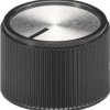 Rotary knob, 6 mm, plastic, black/silver, Ø 20 mm, H 16 mm, A1320260