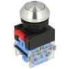 Przełącznik; przyciskowy; LAS0-K-11Q/P; ON-(OFF)+OFF-(ON); srebrny; bez podświetlenia; śrubowe; 2 pozycje; 10A; 500V AC; 22mm; 5