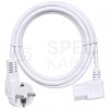 Kabel zasilający OWY do komputera z wtyczką kątową IEC320 C13 10A biały 3m NEKU