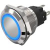 Vandal-proof pushbutton switch, natural, illuminated (blue), 3 A/240 V, 22 mm, IP65/IP67, 82-10-001986