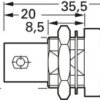 BNC panel socket 75 Ω, RG-59B/U, crimp/crimp, straight, 100027515